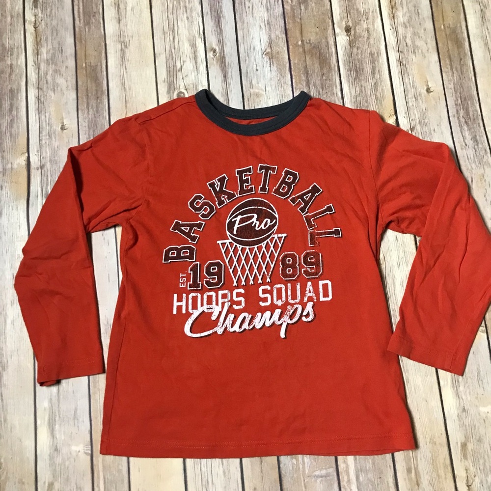 Children’s Place-Orange Basketball T-Shirt Sz 7/8